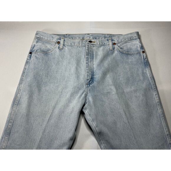Wrangler 13MWZGH Men's Regular Fit Straight Leg Light Blue Jeans - Size 40x33 - Picture 3 of 6